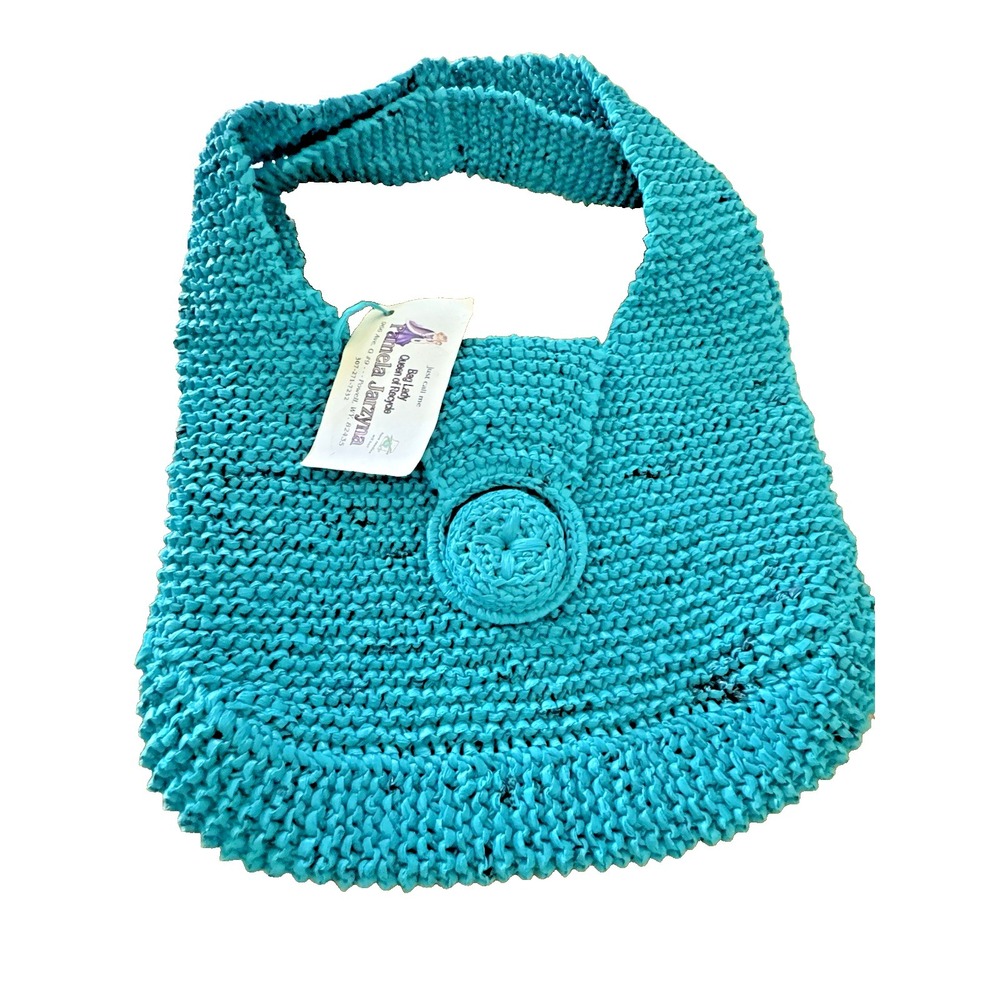 NWT Boho Handmade Recycled Plastic Bag Tote Eco Friendly  Bag
